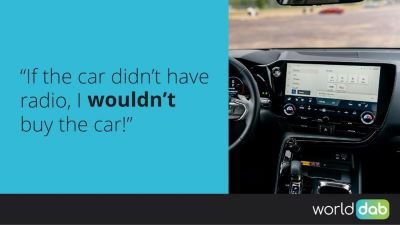 A quote from Dashboad Dialogue research saying "If the car didn't have radio, I wouldn't buy the car"